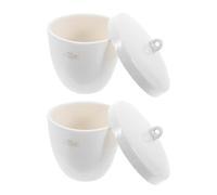 WRITWAA 2 Pièces Creuset Porcelaine avec Couvercle Résistance Haute Température Pure Céramique pour Laboratoire Chimie pour Fusion et Analyses Précises