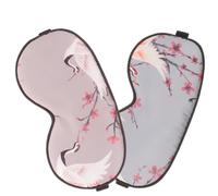 WRITWAA 2 Pièces de Sommeil Soie Synthétique Doux et Ajustable Cache Yeux Nuit Imprimé Confortable et Bloqueur de Lumière pour Sommeil Réparateur