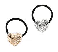 WRITWAA 2 Pièces Élégant Ensemble de Bandeaux Forme de Cœur avec Perles Accessoires de Cheveux et Filles pour Toutes Occasions Convient Aux Cheveux Épais ou Fins Facile à