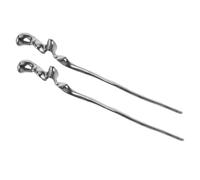 WRITWAA 2 Pièces épingle à cheveux en métal rétro épingles à cheveux pour femmes Oriental hairpin hair clip bâtons de cheveux chinois bijoux minimalistes pour femmes Alliage de zinc Black
