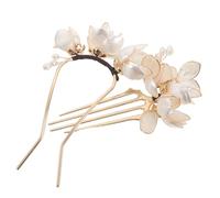 WRITWAA 2 Pièces Épingle à Cheveux Style Chinois Moderne Forme de Fleur de Magnolia Élégante avec Quatre Dents Accessoire de Coiffure Raffiné pour Occasions Spéciales