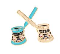 WRITWAA 2 Pièces Épingles Émaillées Badge Aesthetic de Cafetière Accessoire de Sac à pour Adultes et pour et Tenues