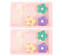 WRITWAA 2 Pièces Étui de Lentilles de Contact Rose Boîte de Rangement Portable pour Lentilles Conteneur Pratique pour Voyage et Stockage