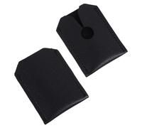 WRITWAA 2 Pièces Étui en cuir protecteur de la tête de lame pour hommes Couverture pour femme manchon pour mallette de voyage barbier étui pour rasoirs à grille cuir artificiel Noir