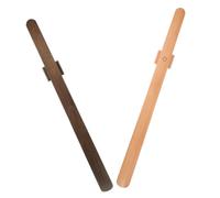 WRITWAA 2 Pièces Magnetische Chaussure Corne en Bois à Long Manche 55 Cm | Finition Noyer Noir, Fixation Murale sans Perçage, Bord Lisse pour Cuir et Bottes