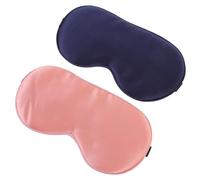 WRITWAA 2 pièces Masques de Sommeil Soie Mommes pour Adultes Confortables et Légers Masques de Nuit Ajustables pour Voyage et Détente Cache-yeux Doux pour Sommeil Réparateur Bleu Marine