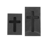 WRITWAA 2 Pièces Moule en Graphite Noir de Croix pour Moulage Artistique de L'or L'argenté Haute Résistance la Température, pour Pièces D'art Précises