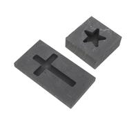 WRITWAA 2 Pièces Moule Graphite de Croix et Étoile à Cinq Branches pour Fonte de Métaux Or et Cuivre Surface Lisse et Refroidissement pour Recyclage Métallique