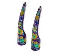 WRITWAA 2 Pièces Nail Tips Long Finger Claws For Cosplay Ancient Queen Costume Chinese Palace Style Fingertip Claw Rings For Dance Stage Holiday Performance