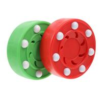 WRITWAA 2 Pièces Palet D'entraînement au Roller Hockey Rond en PP Léger et Sûr pour Joueurs et Équipes, pour Entraînement Quotidien sur Terrain Sec Couleur Aléatoire