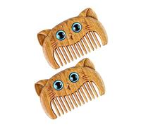 WRITWAA 2 Pièces Peigne Bois de Santal pour Chat Lot de Peignes Petits et Portables Conçu pour Toilettage Massage Peau pour Chats et Chiens
