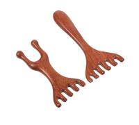 WRITWAA 2 Pièces Peigne Massage Bois Naturel Outil Multifonction et Griffes pour Chevelu et Visage Peigne Gua Sha Sculptant pour Circulation et Détente Énergétique