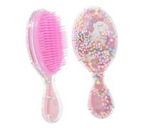 WRITWAA 2 Pièces peigne pour enfants peigne à paillettes jolie brosse à cheveux peigne à cheveux enfant brosse coeur brosse démêlante pour tout-petits peigne licorne peigner les dents rose