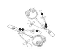 WRITWAA 2 Pièces Porte-clés Léger et Portable Pendentif Casque Audio en Alliage Argenté Accessoire pour Paquet à Dos ou Paquet D'école, pour Amateurs de Musique