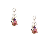 WRITWAA 2 Pièces Porte-clés Maison Ange en Alliage de Zinc et Rose