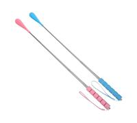 WRITWAA 2 pièces Shoe Helper Long Handle Acier Inoxydable Réglable Aide à Chaussures pour Seniors et Mobilité Réduite Compact et Durable pour Voyage et Usage Lot de Rose et Bleu