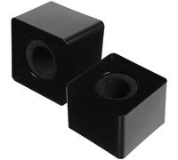 WRITWAA 2 Pièces Support Antichoc Portable pour Microphone Carré en Abs Solide Noir, Station de Drapeau Logo, pour Interview Professionnelle et Publicité