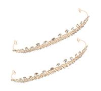 WRITWAA 2 Pièces tiare casque de mariage pour la mariée joyeux anniversaire couronne chaque mot-clé est contrôlé en mots : couronne pour mariée couronnes de costumes pour femmes Golden