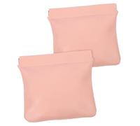 WRITWAA 2 Pièces Trousse de Maquillage Compartiments pour Trousse de Toilette Mignonne Poser Se maquiller Portefeuille Sac de Rouge à lèvres Maquillage de Voyage Faux Cuir Rose