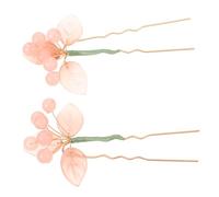 WRITWAA 2 Pièces U Shaped Hanfu Hairpins Floral Chinese Hair Accessories Stable Hold Traditional Style For Women Weddings