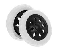 WRITWAA 2 Roulettes de Rechange Robustes pour Chariot de Courses et Caddie, Roues Pivotantes Noires Résistantes à L'usure, Accessoires Universels pour Poussette de Marché, Kit de Fixation