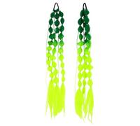 WRITWAA 2 Tresses À Bulles : Cheveux Rave Verts Dégradés Pour Filles Et Femmes Extension De Tresse De Perruque Longue Queue De Cheval Colorée Et Tendance Avec