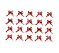 WRITWAA 20 Pièces Art Latte estpack Decoration Noel Decoration Fete Decor Noel Ruban Valentin Mini Arc Fleurs à Tirer décoration d'arc de Traction Fil de Neige Rouge