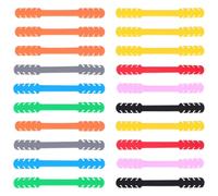 WRITWAA 20 Pièces Boucle de Cordon de Masque en Silicone Flexible à 4 Crans Antidérapante pour Masque à Oreilles, Accessoire Pratique pour Activités en Extérieur Couleur Aléatoire Style