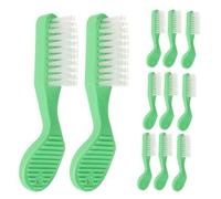 WRITWAA 20 Pièces Brosse à Dents Souple Verte Manche Court en Plastique, Brosse à Dents Jetable pour Détenus, Usage en Quartiers Psychiatriques et Prisons