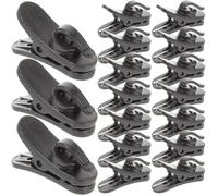 WRITWAA 20 Pièces de Pinces à Cravate pour Microphone en Abs Noir, Fixation Rotative pour Micro-cravate, pour Performances et Conférences, Libère Vos Mains
