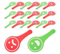 WRITWAA 20 Pièces Pagaies à Main Double Face Vert et Rouge pour Quiz et | Plastique Coloré, Impressions Vives, Smile et Sad Faces, Usage Classe, Retour Instantané