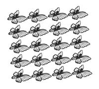 WRITWAA 20 pièces Patchs Broderie Double Organza Noir Appliques Décoratives pour Couture Vêtements Robe Accessoires DIY