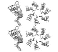 WRITWAA 20 Pièces Pendentif Charme Égyptien Argenté en Alliage de Zinc, Pendentif Suspendu Unique Image Mystérieuse Reine Antique, pour Bijoux Soi-même