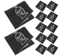 WRITWAA 20 Pièces Serviettes Décoratives Noires en Papier Forme Pierre Tombale pour Fête Anniversaire 30 Grosse Capacité et Haute Absorbance, Décoration Unique et Mystérieuse pour Barbecue