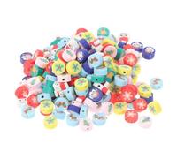 WRITWAA 200 Pièces Perles Soi-même en Pâte Polymère, Perles Percées, Style Noël, pour Fabrication de Bijoux Diy, Bracelets et Colliers, Présent Fait Main, Fêtes de Noël Couleur Aléatoire