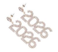 WRITWAA 2026nombre Boucles Oreilles Pendantes pour Femme Cristaux Scintillants Bijoux de Noël Design Unique