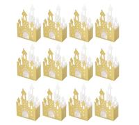 WRITWAA 20pcs Boîte à Bonbons Multifonction en Papier Or Forme Château pour Emballage Présent et Snack, pour Fête de Remise des Diplômes et Petits Présents