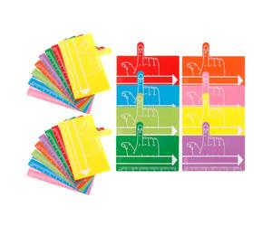 WRITWAA 24 Pièces Outil de Guide de Lecture pour Garçon et Filles Abs Imperméable Espacement Constant des Mots, Marque-pages Ludiques pour Élèves en Classe ou Bibliothèque