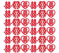 WRITWAA 270pièces Confettis Mariage Non-tissés Caractère XI Décor Traditionnel pour Table Fête Chinoise