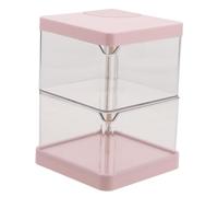 WRITWAA 2couche Boîte de Rangement Bijoux Niveaux Rotatif Organisateur Éponges Maquillage Présentoir Boucles Oreilles Coiffeuse