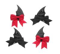 WRITWAA 2paires Cornes De Démon Pinces à Cheveux Ailes De Chauve-souris Halloween Barrettes Décoratives Pour Cosplay Et Fêtes