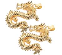WRITWAA 2Pcs 2024 Pendentifs En Cuivre Dragon Du Nouvel An Chinois Collier De Charmes De Dragon Charmes De Dragon Pour La Fabrication De Collier À Faire Soi-Même Pour Père Petit Ami Or