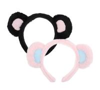 WRITWAA 2pièces Bandeau Oreilles Ours Mignons Serre-tête Animal Pour Soin Du Visage Et Spa Lot De Coiffures Dessin Animé