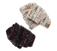 WRITWAA 2pièces Bandeau Tricoté Femme Doublée Accessoire Élégant Et Chaud Pour Hiver Confortable Pour Yoga Activités Plein Air à Pois