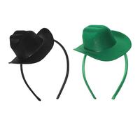 WRITWAA 2pièces Bandeaux Style Western pour Femmes et Filles Mini Serre-tête Chapeau de Cowboy Accessoires de Coiffure pour Déguisement et Fête