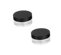 WRITWAA 2pièces Boîte à Poudre Étanche Avec Applicateur Et Miroir Noir Lot Pour Ranger Cosmétiques Ou Fournitures Artistiques