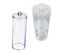 WRITWAA 2pièces Boîte Rangement Acrylique Cotons-tiges Visibles Organisateur Maquillage Salle Bain Coiffeuse