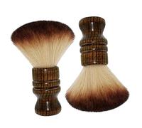 WRITWAA 2pièces Brosse Coiffeur Avec Manche Bois Brosse De Nettoyage Pour Cheveux Cassés Plumeau De Barbier Fournitures Pour Salon De Coiffure à Domicile