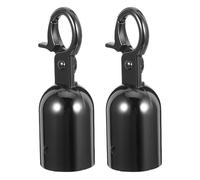 WRITWAA 2pièces Embout de Corde Noir avec Mousqueton pour Garde-corps Butée Métallique Robuste Attache-cordon pour Fixations Sécurisées