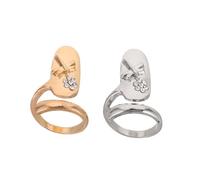 WRITWAA 2pièces Lot De Bague Ongle Pour Femmes Bijoux Ongles Nail Art Bague Strass Décoration